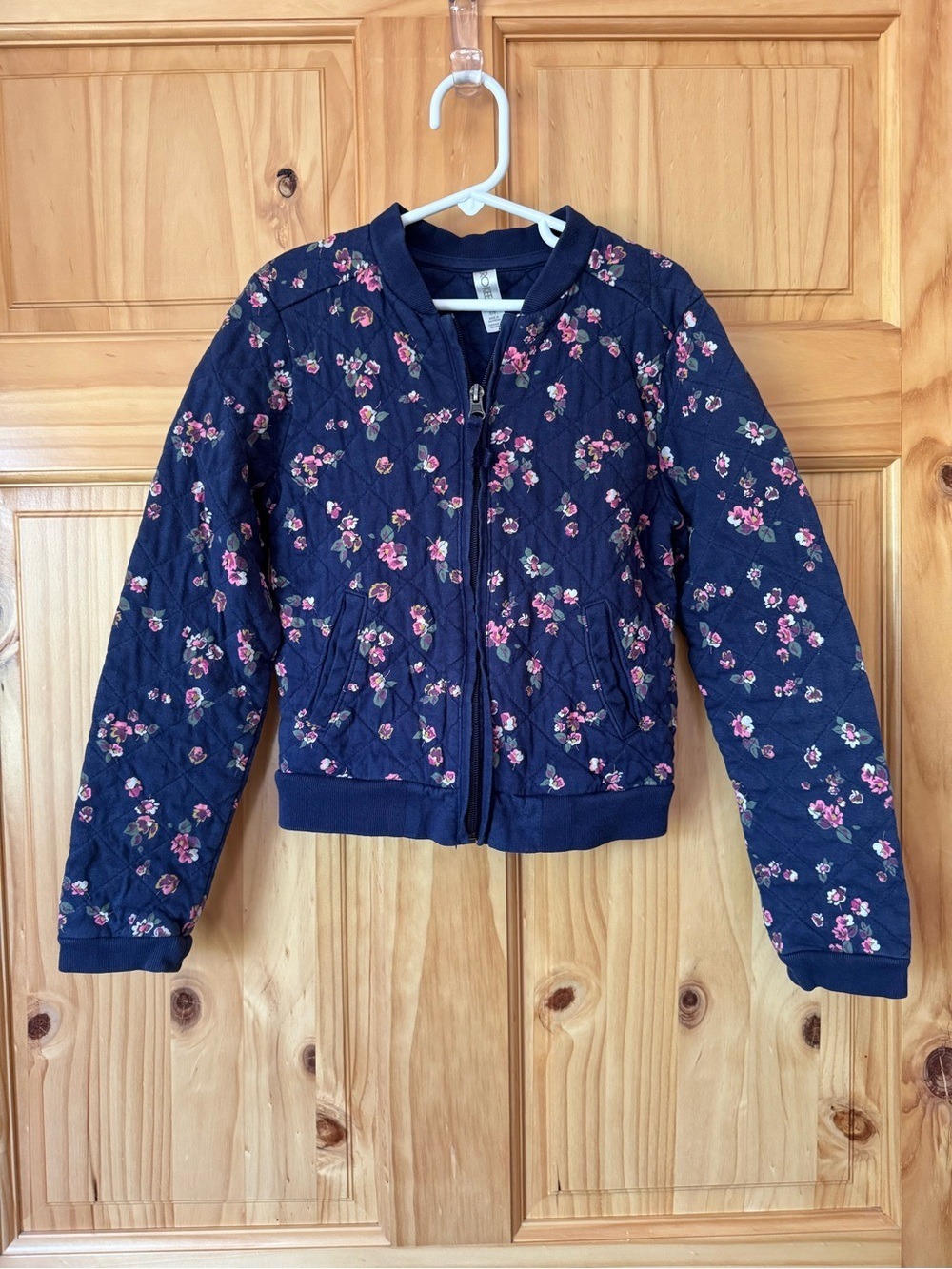 Vintage Cherokee floral quilted bomber jacket girls size M 7/8